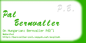 pal bernvaller business card